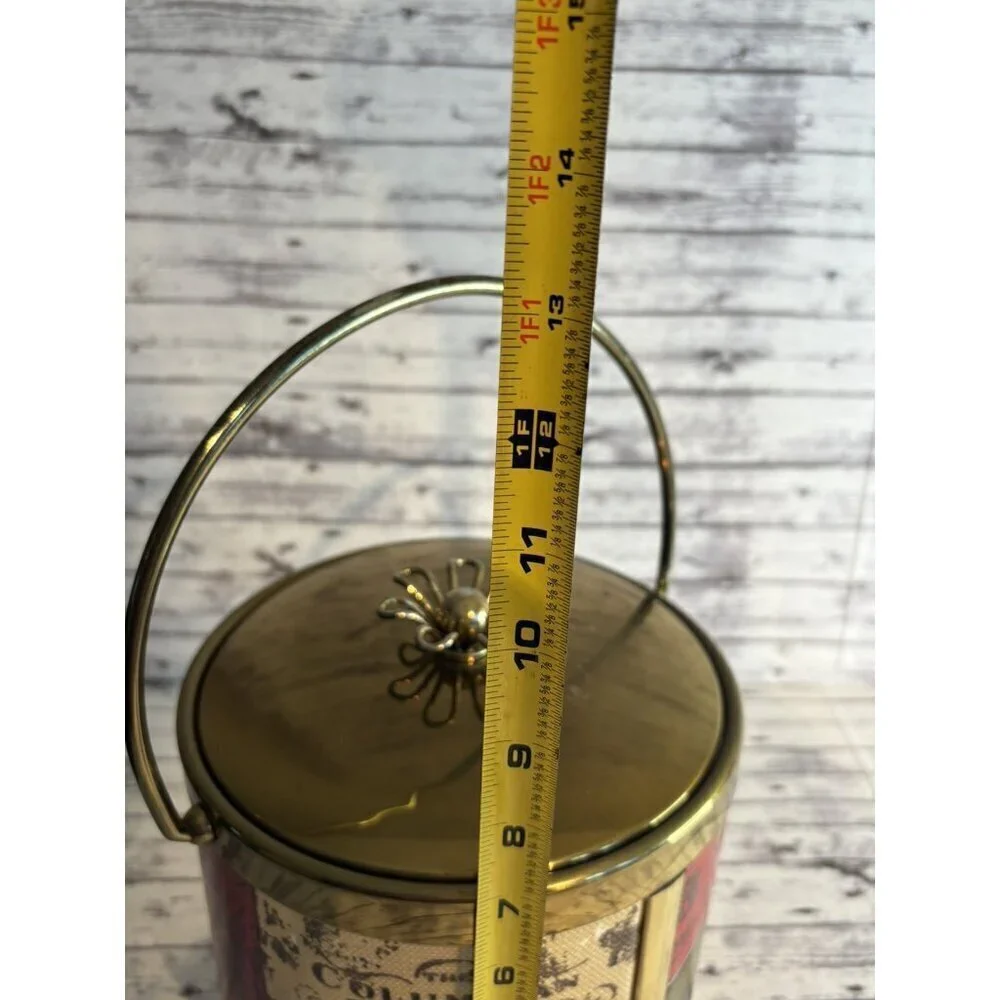 Vintage Serv-Master Creations Ice Bucket Gold Brass Tone Barware MCM Mid Century